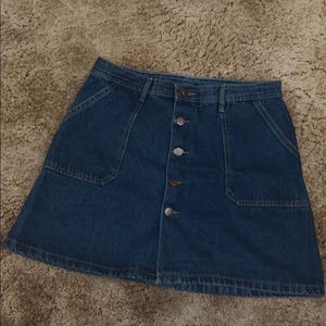 Front-button Jean Skirt